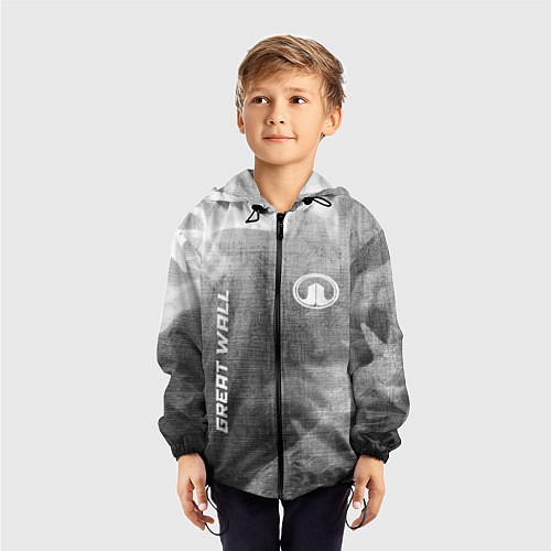 Детская ветровка Great Wall - grey gradient вертикально / 3D-Черный – фото 3
