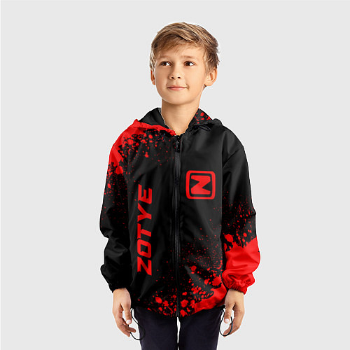 Детская ветровка Zotye - red gradient вертикально / 3D-Черный – фото 3
