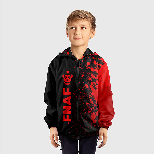 Детская ветровка FNAF - red gradient по-вертикали / 3D-Черный – фото 3