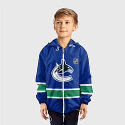 Ветровка с капюшоном детская Ванкувер Кэнакс хоккей, цвет: 3D-белый — фото 2
