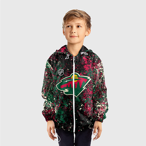 Детская ветровка Minnesota Wild NHL black / 3D-Белый – фото 3