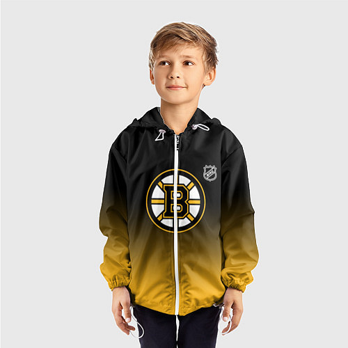 Детская ветровка Бостон Брюинз - градиент / 3D-Белый – фото 3