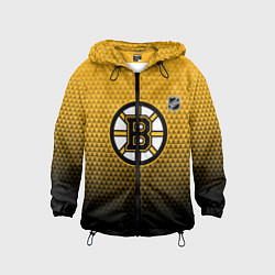 Ветровка с капюшоном детская Бостон Брюинз - геометрический градиент, цвет: 3D-черный