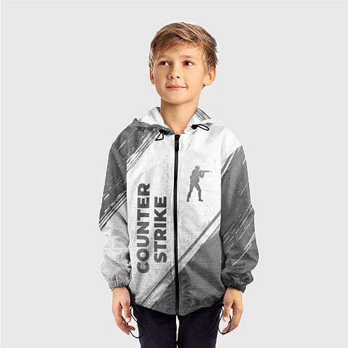 Детская ветровка Counter Strike - white gradient вертикально / 3D-Черный – фото 3