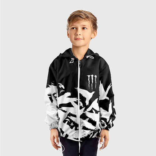 Детская ветровка Monster energy crow / 3D-Белый – фото 3