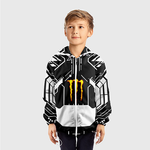 Детская ветровка Monster energy geometry / 3D-Белый – фото 3