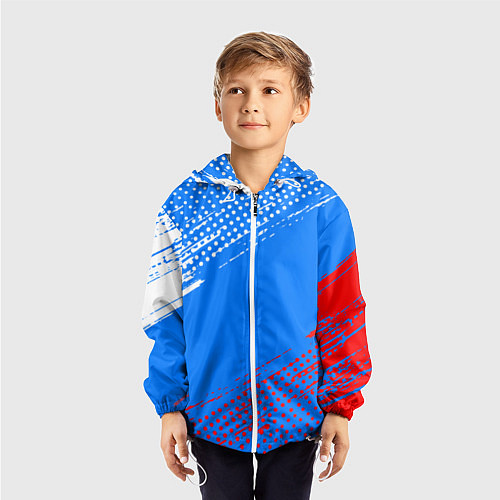 Детская ветровка Патриот - флаг / 3D-Белый – фото 3