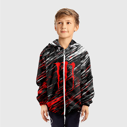 Детская ветровка Monster energy полосы красок / 3D-Белый – фото 3