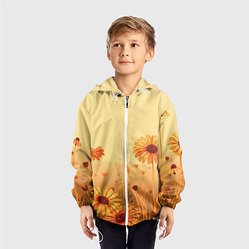 Детская ветровка Цветы на закате / 3D-Белый – фото 3
