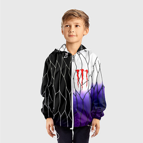 Детская ветровка Monster energy steel / 3D-Белый – фото 3