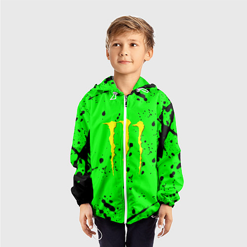 Детская ветровка Monster energy кислотные брызги / 3D-Белый – фото 3