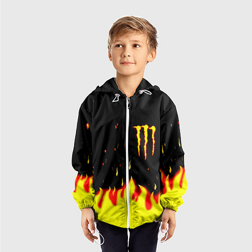 Детская ветровка Monster energy fire steel / 3D-Белый – фото 3