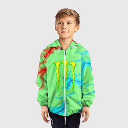 Ветровка с капюшоном детская Monster energy storm electrix, цвет: 3D-белый — фото 2