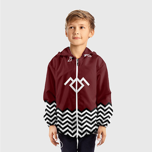Детская ветровка Твин Пикс - лого / 3D-Белый – фото 3