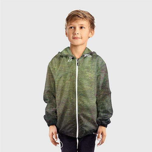 Детская ветровка Абстракция - old board painted with green paint / 3D-Белый – фото 3