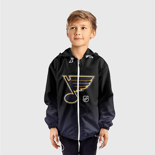 Детская ветровка Сент Луис Блюз - градиент / 3D-Белый – фото 3