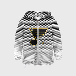 Ветровка с капюшоном детская Сент Луис Блюз - белый градиент, цвет: 3D-белый