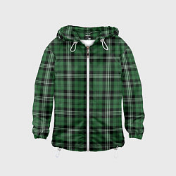 Ветровка с капюшоном детская Checkered green, цвет: 3D-белый
