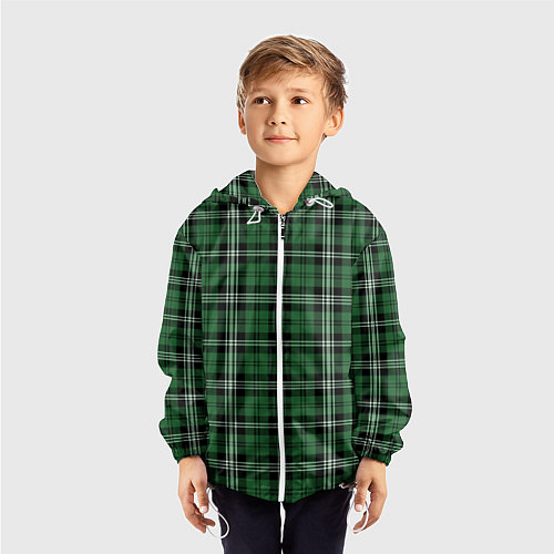 Детская ветровка Checkered green / 3D-Белый – фото 3