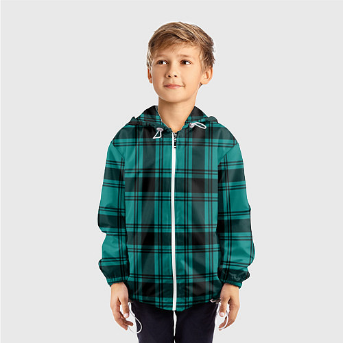 Детская ветровка Checkered dark blue / 3D-Белый – фото 3
