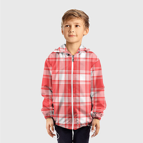 Детская ветровка Checked red white / 3D-Белый – фото 3