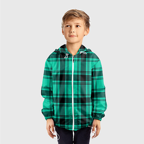 Детская ветровка Checkered turquoise / 3D-Белый – фото 3