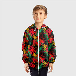 Ветровка с капюшоном детская Palm yellow red, цвет: 3D-белый — фото 2