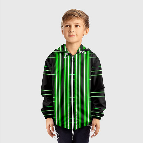 Детская ветровка Neon green / 3D-Белый – фото 3