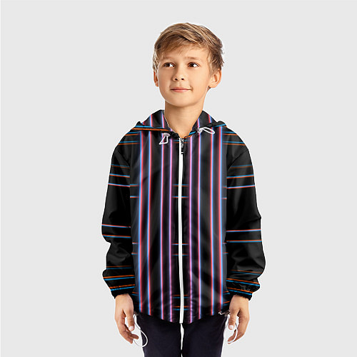Детская ветровка Neon red blue black / 3D-Белый – фото 3