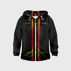 Детская ветровка Neon black green circles