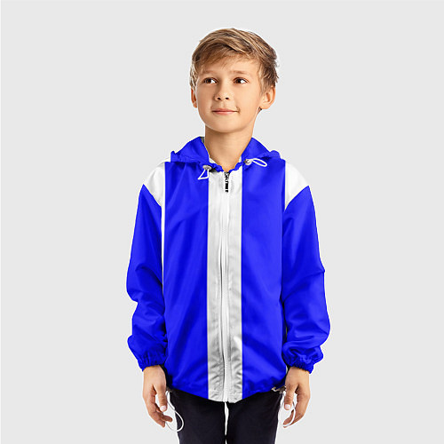 Детская ветровка Color white blue line / 3D-Белый – фото 3