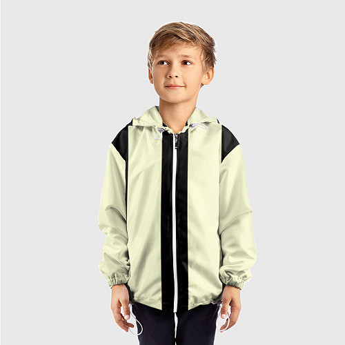 Детская ветровка Color black beige line / 3D-Белый – фото 3