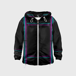 Ветровка с капюшоном детская Neon pink light blue, цвет: 3D-белый
