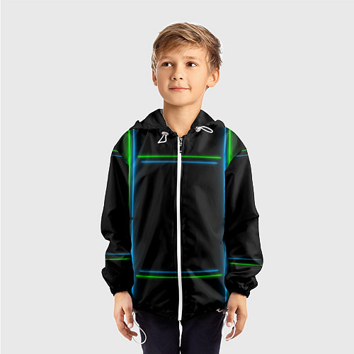Детская ветровка Neon green light blue / 3D-Белый – фото 3