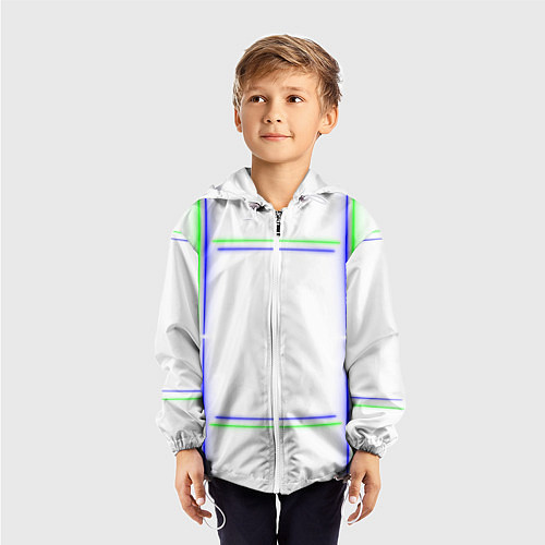 Детская ветровка Neon white green light blue / 3D-Белый – фото 3