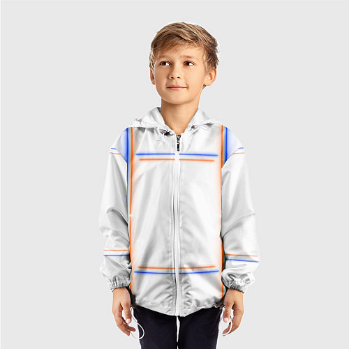Детская ветровка Neon white orange blue / 3D-Белый – фото 3