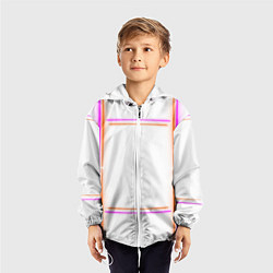 Ветровка с капюшоном детская Neon white orange pink, цвет: 3D-белый — фото 2