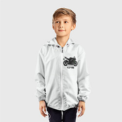 Ветровка с капюшоном детская Sports bikes, цвет: 3D-белый — фото 2