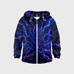 Ветровка с капюшоном детская Разряд молнии текстура, цвет: 3D-белый
