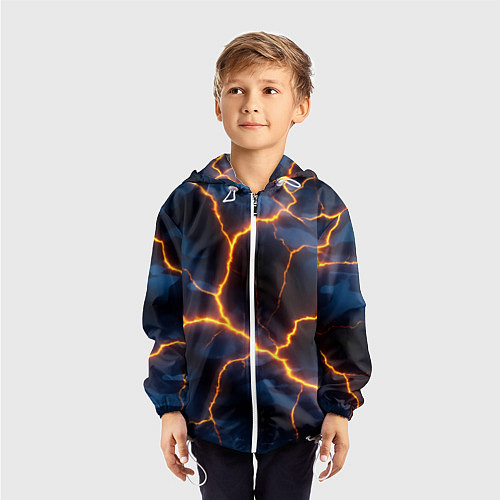 Детская ветровка Молния на камуфляжной текстуре / 3D-Белый – фото 3