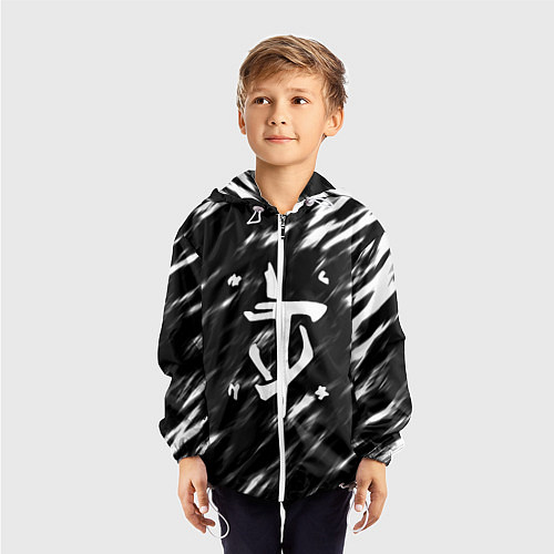 Детская ветровка Doom штрихи красок / 3D-Белый – фото 3
