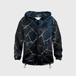 Ветровка с капюшоном детская Тёмный чёрно-синий битые плиты, цвет: 3D-черный