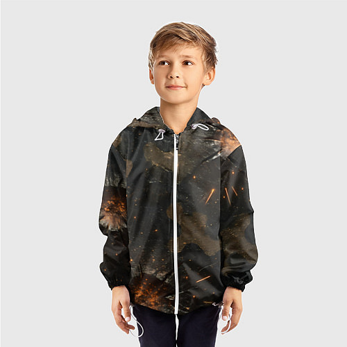 Детская ветровка Камуфляж со следами от пуль / 3D-Белый – фото 3