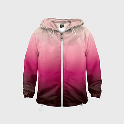 Ветровка с капюшоном детская Градиент transcendent pink омбре, цвет: 3D-белый