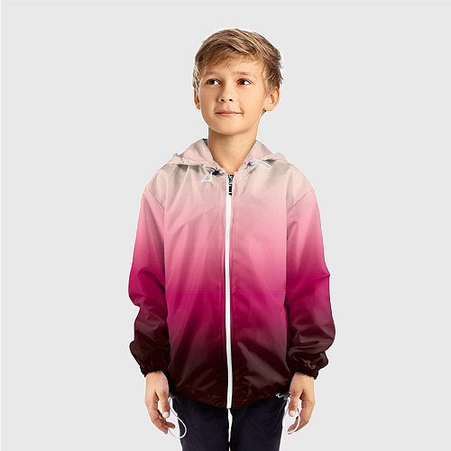 Детская ветровка Градиент transcendent pink омбре / 3D-Белый – фото 3