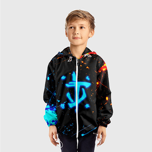 Детская ветровка Doom лёд и пламя краски / 3D-Белый – фото 3