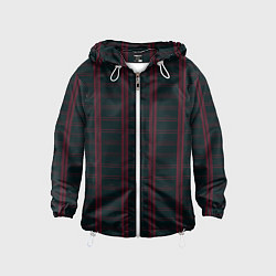 Ветровка с капюшоном детская Color dark cage red stripes, цвет: 3D-белый
