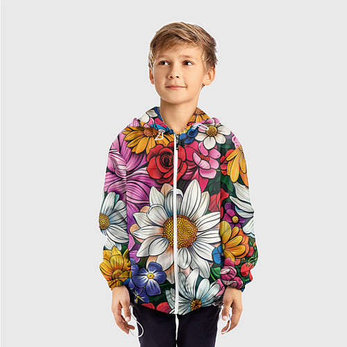 Детская ветровка Крупные цветы / 3D-Белый – фото 3