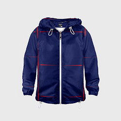 Ветровка с капюшоном детская Color blue red stripes, цвет: 3D-белый