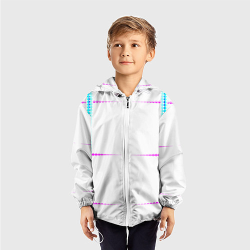 Детская ветровка Color white blue pink stripes / 3D-Белый – фото 3